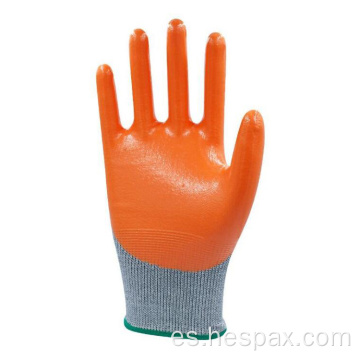 Guantes de trabajo recubiertos con nitrilo Hespax Anti-Cut 3/4 recubierto de nitrilo